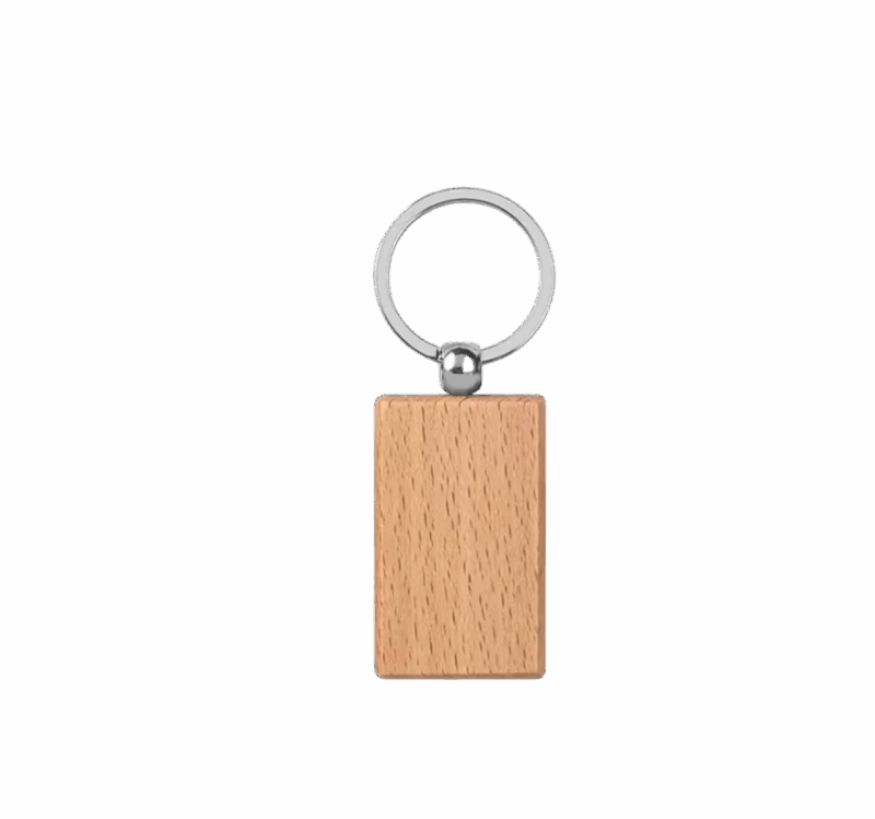 Houten sleutelhanger | Rechthoek