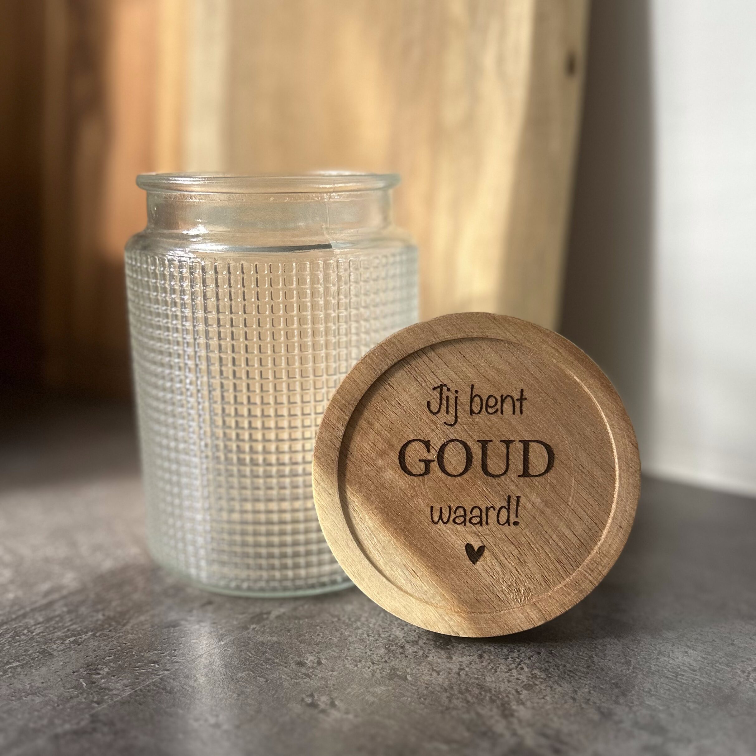 Voorraadpot snoeppot Jij bent goud waard!